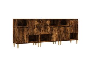 8720845831257 - Sideboards 3 Stk Räuchereiche 60x35x70 cm Holzwerkstoff Vidaxl Braun