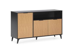 8435487744987 - Vs Venta-stock - Sideboard Denis 3 türen 1 loch Schwarz Holzfarbe - schwarz 8435487744987 - Vs Venta-stock - Sideboard Denis 3 türen 1 loch Schwarz Holzfarbe - schwarz