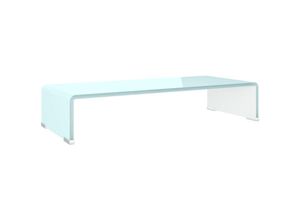 8718475530145 - Bonnevie - TV-Aufsatz Monitorerhöhung Fernsehständer Glas Grün 60x25x11 cm vidaXL