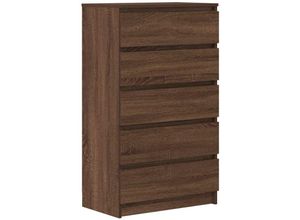 8720845679309 - Bonnevie - Schubladenschrank Braun Eichen-Optik 60x36x103 cm Holzwerkstoff vidaXL808881