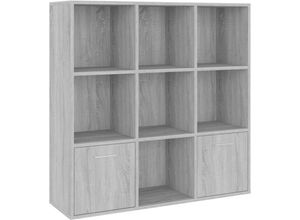 8720286954317 - Bonnevie - BücherschrankStandregal Grau Sonoma 98x30x98 cm vidaXL