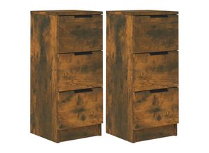 8720287084082 - 2 Stk Sideboards，Kommode Räuchereiche 30x30x70 cm Holzwerkstoff vidaXL