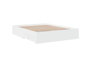 8721102620232 - Bettgestell mit Schubladen Weiß 160x200 cm Holzwerkstoff Vidaxl 553858 8721102620232 - Bettgestell mit Schubladen Weiß 160x200 cm Holzwerkstoff Vidaxl 553858