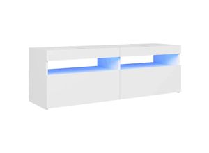 8720286217832 - Bonnevie - TV-SchrankTV-Möbel mit LED-Leuchten Weiß 120x35x40 cm vidaXL