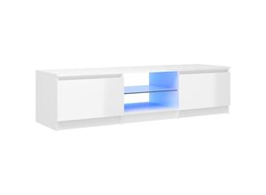 8720286217085 - TV-Schrank，TV-Möbel mit LED-Leuchten Hochglanz-Weiß 140x40x355 cm vidaXL