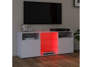 8720286217115 - Bonnevie - TV-SchrankTV-Möbel mit LED-Leuchten Weiß 120x30x50 cm vidaXL