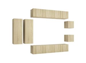 8720286573136 - Bonnevie - 8-tlg TV-Schrank-SetTV-Möbel Sonoma-Eiche Holzwerkstoff vidaXL