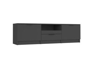 8720286965658 - Bonnevie - TV-SchrankTV-Möbel Schwarz 140x35x40 cm Holzwerkstoff vidaXL