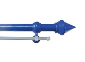 9002777186049 - Gardinenstange GARESA SEMARA Gardinenstangen Gr L 240 cm Ø 28 mm 2 läufig blau Kinder Gardinenstangen für Vorhanggarnitur Kunststoff verlängerbar mit Ringe2 Lauf Gleiter