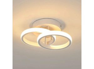 0725889889477 - Goeco - led Deckenleuchte 2 flammig Moderne Runde Design Deckenlampe 3000K Warmweiß Licht 22W led Lampe Silikonhülle led Leuchte für Wohnzimmer