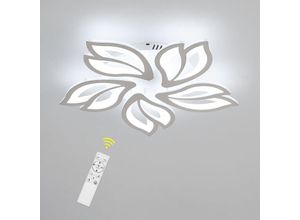 0725889891982 - LED-Deckenleuchte dimmbar 60 w Moderne LED-Deckenleuchte aus Acryl mit Fernbedienung 5-köpfige Blütenblatt-LED-Deckenleuchte für Wohnzimmer