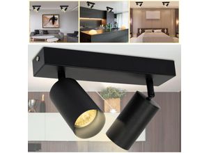 0726503438453 - Deckenleuchte Deckenleuchten led Deckenstrahler silber Decken-Strahler Drehbar Flur 2-flammig - Schwarz - Swanew 0726503438453 - Deckenleuchte Deckenleuchten led Deckenstrahler silber Decken-Strahler Drehbar Flur 2-flammig - Schwarz - Swanew