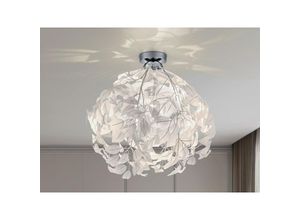 4017807303599 - Deckenlampe Deckenleuchte Leavy chrom   weiß 1x E27 Höhe ca 58 cm Durchmesser