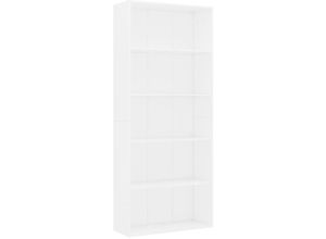 8719883816210 - Bonnevie - BücherregalStandregal 5 Fächer Weiß 80x30x189 cm Holzwerkstoff vidaXL