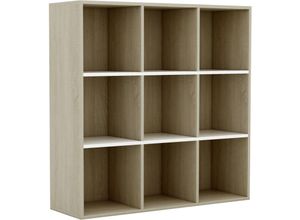 8719883869889 - Bücherregal Weiß Sonoma-Eiche 98x29x975 cm Holzwerkstoff vidaXL - Weiß