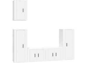 8720845902582 - Bonnevie - 5-tlg TV-Schrank-SetTV-Möbel Weiß Holzwerkstoff vidaXL