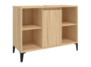 8720845739850 - Bonnevie - WaschbeckenunterschrankWaschtischunterschrank Sonoma-Eiche 80x33x60 cm Holzwerkstoff vidaXL