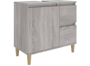 8720845738525 - Bonnevie - BadschrankBadezimmerschrank Grau Sonoma 65x33x60 cm Holzwerkstoff vidaXL