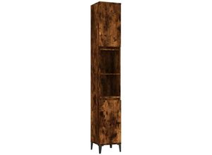 8720845738273 - Bonnevie - BadschrankBadezimmerschrank Räuchereiche 30x30x190 cm Holzwerkstoff vidaXL