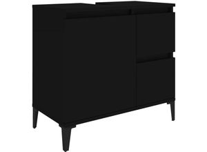 8720845738556 - Badschrank Schwarz 65x33x60 cm Holzwerkstoff vidaXL - Schwarz