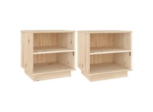 8720286840238 - 2er-Set Nachttische，Beistelltische 40x34x40 cm Massivholz Kiefer vidaXL