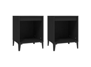 8720287226710 - Bonnevie - 2er-Set NachttischeBeistelltische Schwarz 40x35x50 cm vidaXL 8720287226710 - Bonnevie - 2er-Set NachttischeBeistelltische Schwarz 40x35x50 cm vidaXL