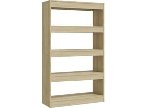 8720286843536 - Bonnevie - Bücherregal RaumteilerBücherschrank Sonoma-Eiche 80x30x135 cm Holzwerkstoff vidaXL