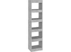 8720286843093 - Bonnevie - Bücherregal RaumteilerBücherschrank Betongrau 40x30x166 cm vidaXL