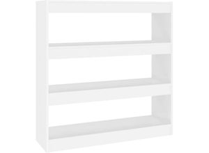 8720286843710 - Bonnevie - Bücherregal RaumteilerBücherschrank Weiß 100x30x103 cm vidaXL