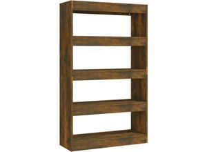 8720286844519 - Bonnevie - Bücherregal RaumteilerBücherschrank Räuchereiche 80x30x135 cm Holzwerkstoff vidaXL