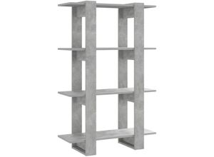 8720286842799 - Bonnevie - Bücherregal RaumteilerBücherschrank Betongrau 80x30x1235 cm vidaXL