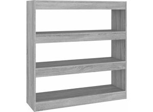 8720286844649 - Bonnevie - Bücherregal RaumteilerBücherschrank Grau Sonoma 100×30×103 cm vidaXL