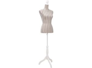 8718475857600 - Bonnevie - Damenbüste Schneiderpuppe Büste Torso Mannequin Leinen mit Streifen vidaXL679863