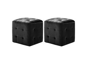 8719883724539 - Pouf 2 Stk Schwarz 30x30x30 cm Samtstoff vidaXL592350