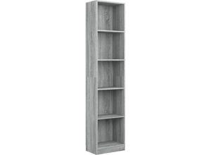 8720845673789 - Bonnevie - BücherregalStandregal 5 Fächer Grau Sonoma 40x24x175 cm Holzwerkstoff vidaXL