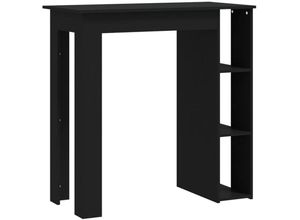 8720286834206 - Bonnevie - Bartisch mit Regal Schwarz 102x50x1035 cm Holzwerkstoff vidaXL