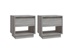 8720286836682 - Bonnevie - 2er-Set NachttischeBeistelltische Grau Sonoma 45x34x44 cm Holzwerkstoff vidaXL 8720286836682 - Bonnevie - 2er-Set NachttischeBeistelltische Grau Sonoma 45x34x44 cm Holzwerkstoff vidaXL