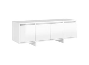 8720286834886 - Bonnevie - TV-SchrankTV-Möbel Hochglanz-Weiß 120x30x405 cm Holzwerkstoff vidaXL