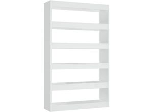 8720286843819 - Bonnevie - Bücherregal RaumteilerBücherschrank Weiß 100x30x166 cm vidaXL