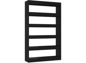 8720286843826 - Bonnevie - Bücherregal RaumteilerBücherschrank Schwarz 100x30x166 cm vidaXL