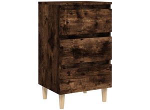 8720286854839 - Nachttisch,Beistelltisch mit Massivholz-Beinen Räuchereiche 40x35x69 cm vidaXL 8720286854839 - Nachttisch,Beistelltisch mit Massivholz-Beinen Räuchereiche 40x35x69 cm vidaXL