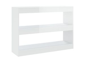 8720286843703 - Vidaxl - Bücherregal RaumteilerBücherschrank Hochglanz-Weiß 100x30x72 cm