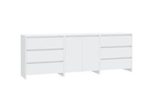 8720286903636 - Bonnevie - 3-tlg Sideboard Weiß Holzwerkstoff vidaXL64336