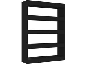 8720286843772 - Bonnevie - Bücherregal RaumteilerBücherschrank Schwarz 100x30x135 cm vidaXL