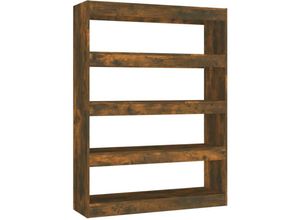 8720286844663 - Bonnevie - Bücherregal RaumteilerBücherschrank Räuchereiche 100×30×135 cm vidaXL