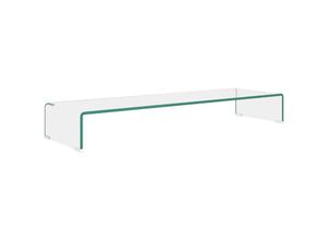 8718475530022 - Bonnevie - TV-Tisch Bildschirmerhöhung TV-Aufsatz Glas Transparent 100x30x13 cm vidaXL