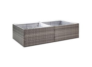 8720286908228 - Bonnevie - PflanzkübelBlumenkasten Grau 157x80x40 cm Poly Rattan vidaXL