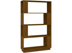 8720286906057 - Bonnevie - Bücherregal RaumteilerBücherschrank Honigbraun 80x25x132 cm Massivholz vidaXL