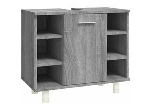 8720845694043 - Bonnevie - BadschrankBadezimmerschrank Grau Sonoma 60x32x535 cm Holzwerkstoff vidaXL