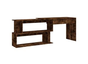 8720286976289 - Bonnevie - Eckschreibtisch Räuchereiche 200x50x76 cm Holzwerkstoff vidaXL137266